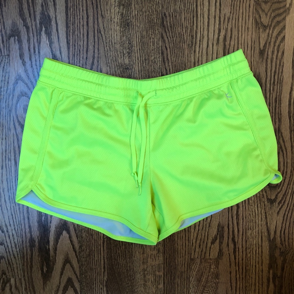 Danskin florescent yellow shorts